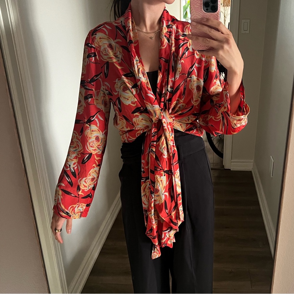 Winter Kate by Nicole Richi 100% silk blouse / kimono top
